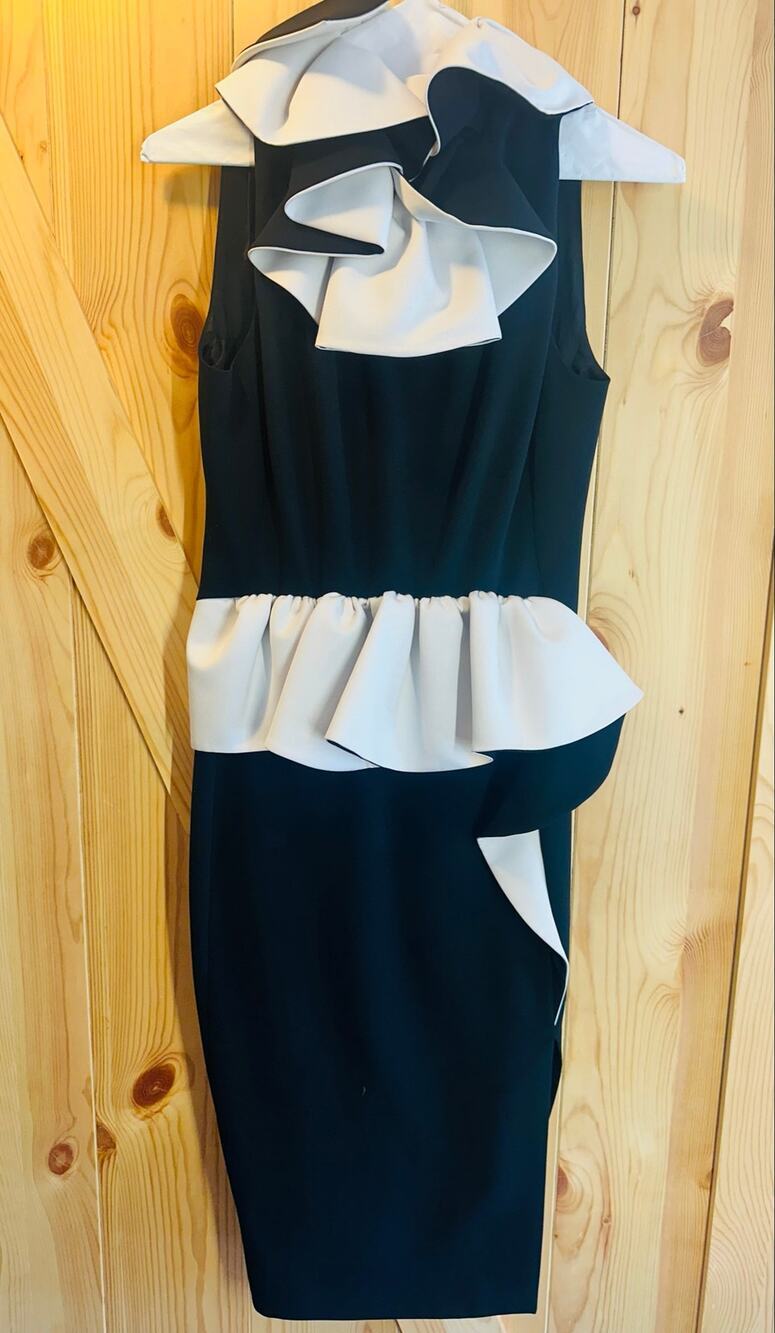 Vtg Moschino’s Two Tone Crepe Dress from the Fall 2011 Collection - Size 6